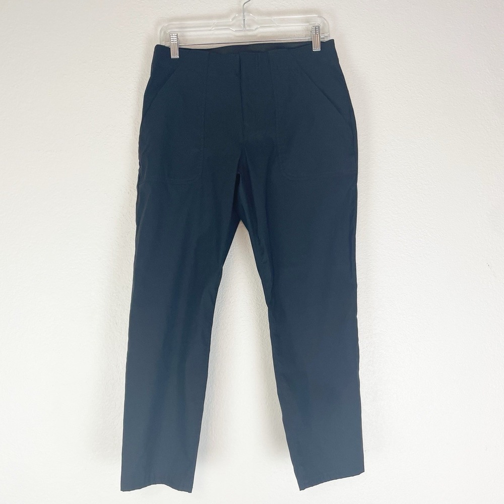 Eddie Bauer Horizon Straight Ankle Pants Womens 6 Pockets Black Granola Girl